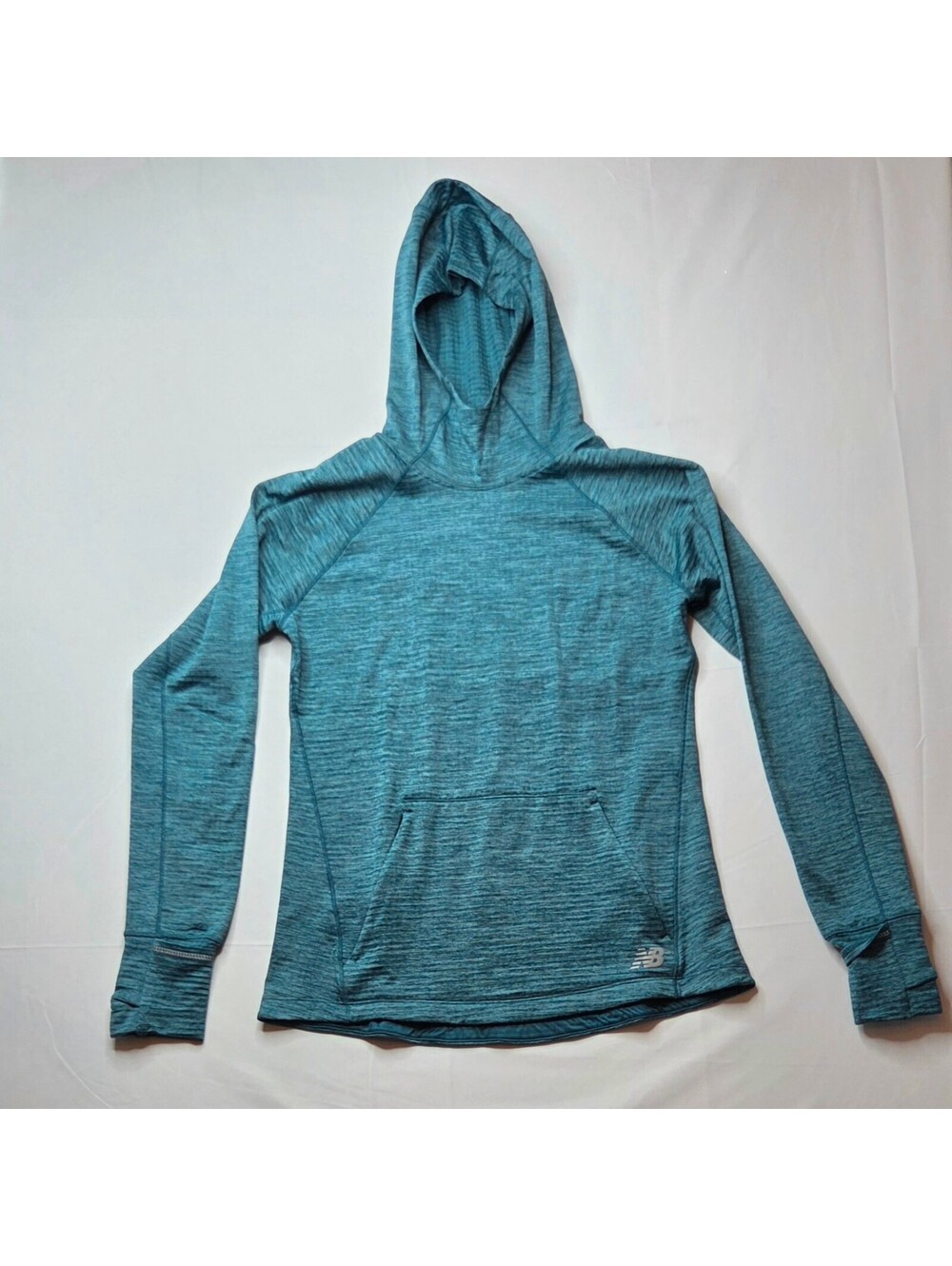 New Balance Women's Reflective Space Dye Running Hoodie Teal Sz L (See Measure)